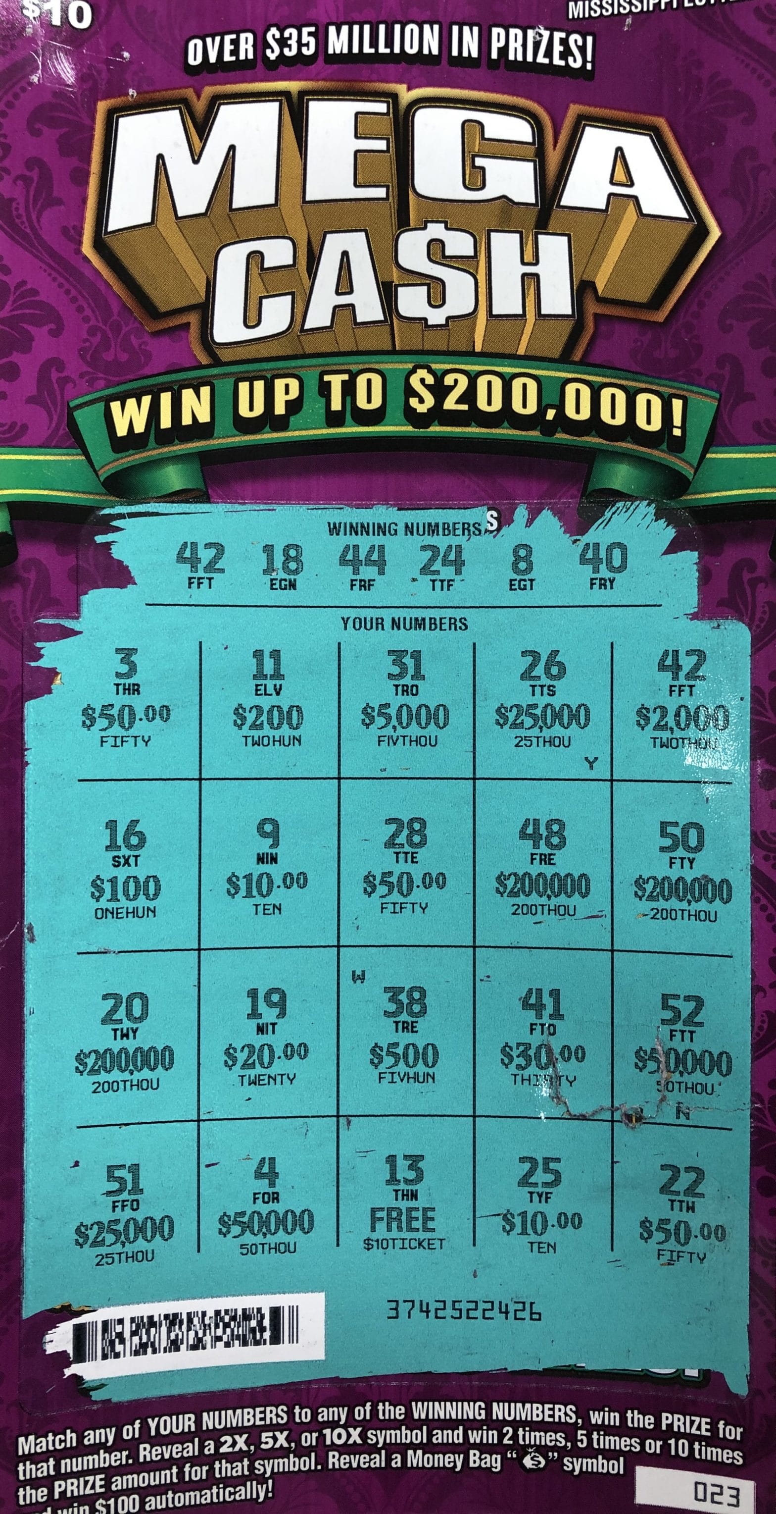 Aberdeen woman won $2,000 on a Mega Ca$h scratch-off purchased from Sprint Mart #4102 located at 723 S. Meridian St., in Aberdeen.