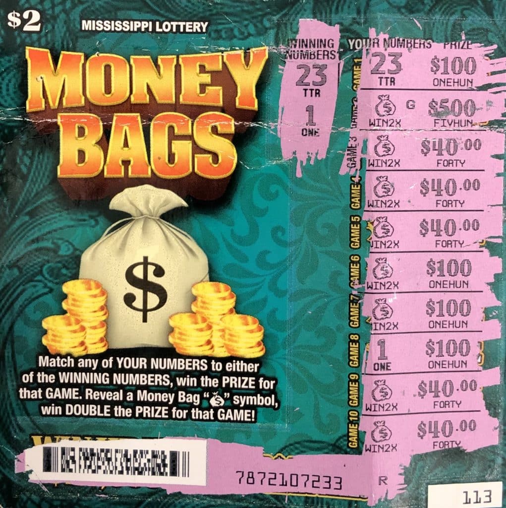 A Biloxi woman won $2,000 on a Money Bags scratch-off game purchased from Treasure Bay Casino Hotel on Beach Blvd., Biloxi.