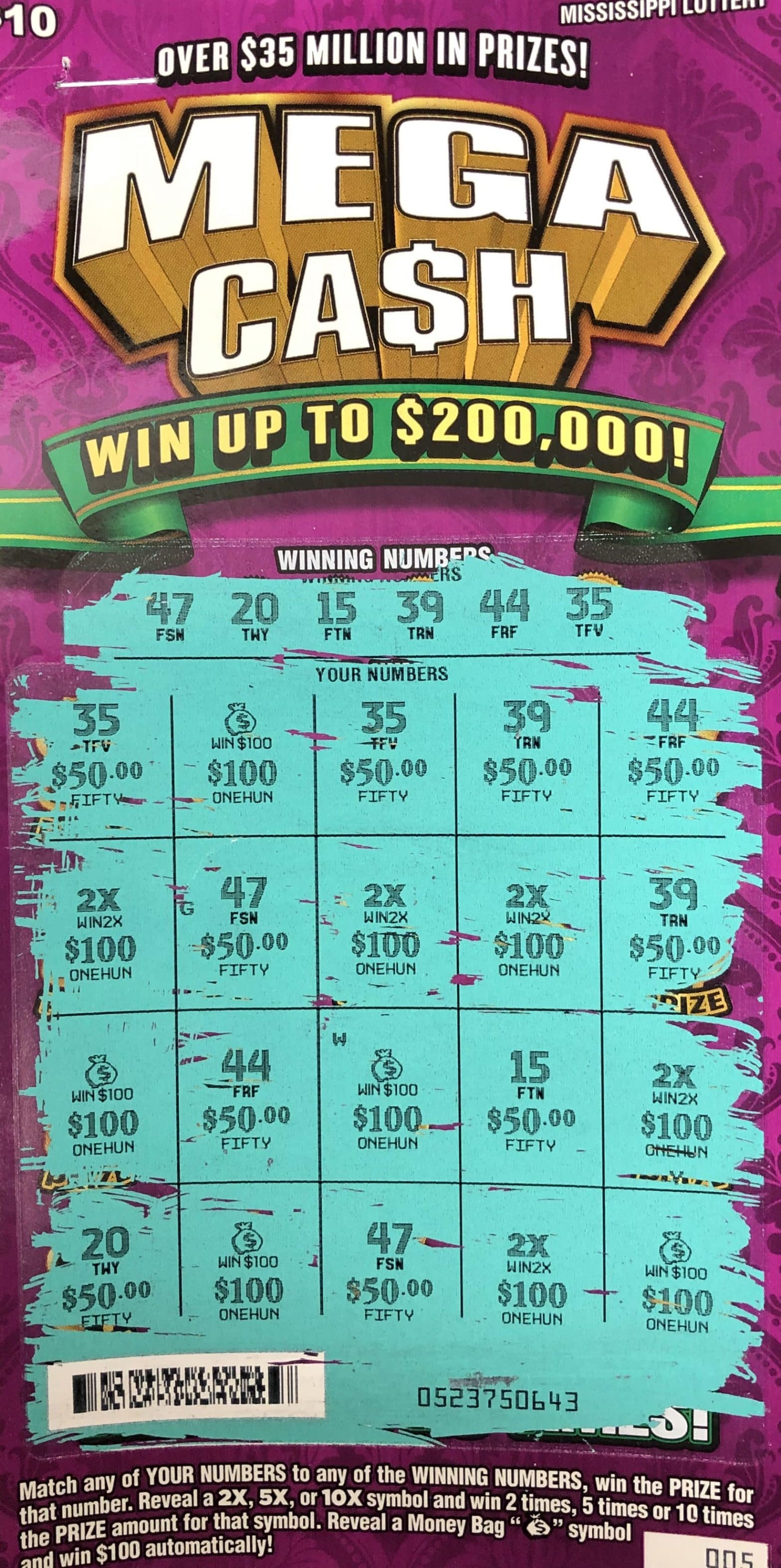 A Jackson woman won $2,000 on a Mega Ca$h scratch-off game purchased from DS Pit Stop on East Main St., Utica.