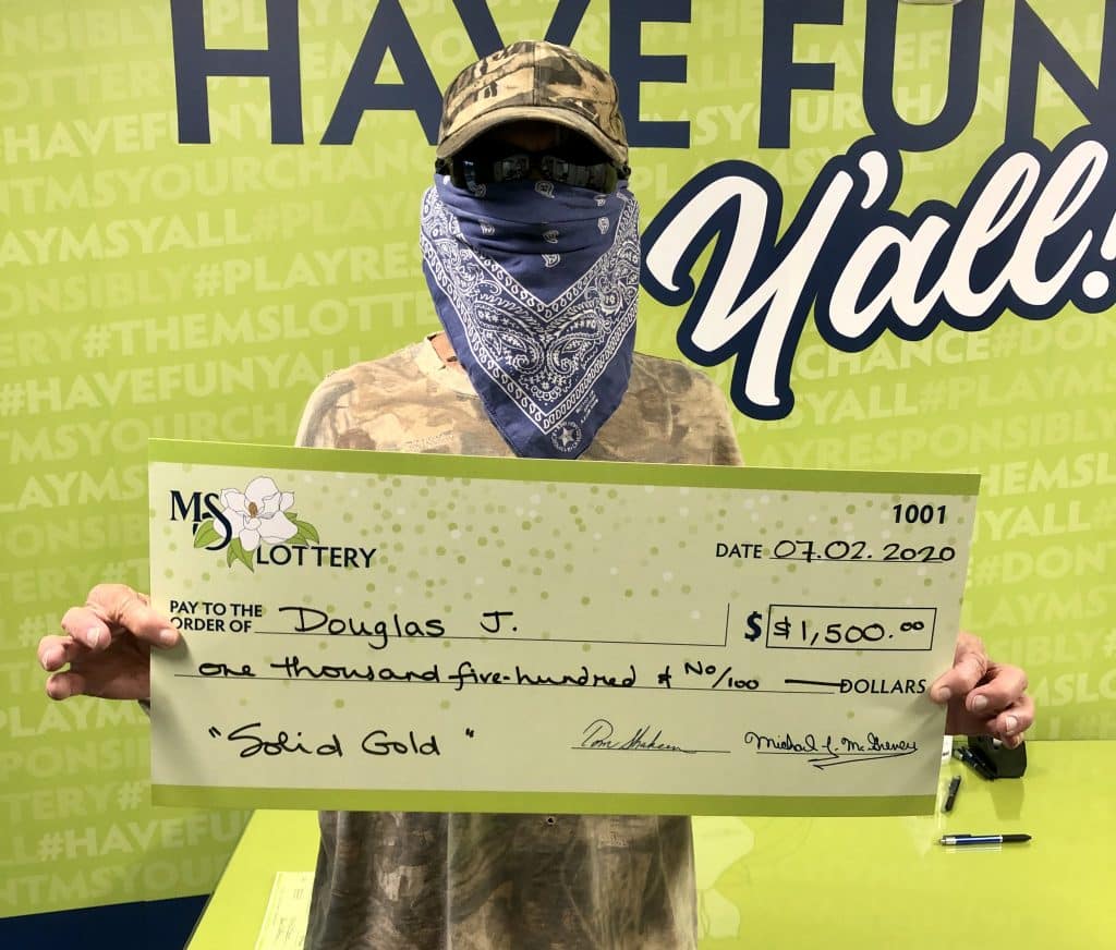 Douglas J. of Newton won $1,500 on a Solid Gold scratch-off game purchased at Newton Crossing on Eastside Dr., Newton.