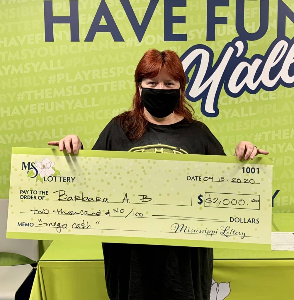Barbara B. of Horn Lake won $2,000 on a Mega Ca$h scratch-off game purchased at Circle K on Goodman Rd., Horn Lake.
