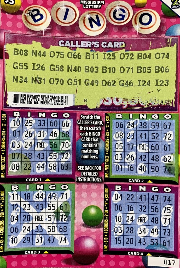 A Leake County woman won $3,000 on a Bingo scratch-off game purchased from Edward Food Mart on Withers St., Edwards.