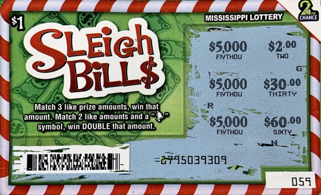 A Washington County woman won $5,000 on a Sleigh Bill$ scratch-off game purchased from Rick’s Express #3 on HWY 61 N., Rolling Fork.