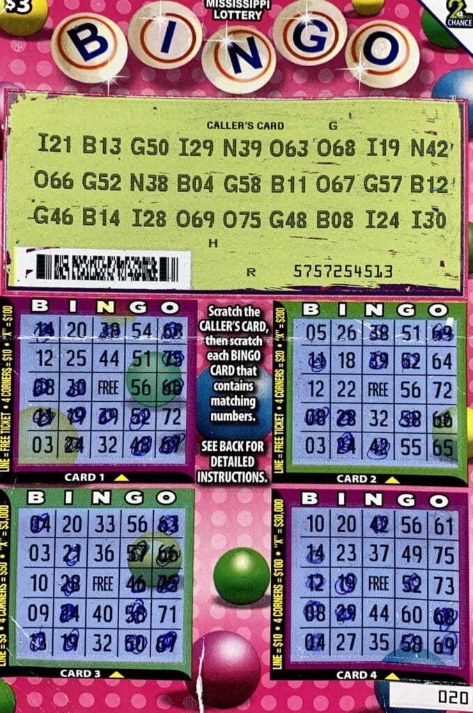 A Jackson woman won $3,000 on a Bingo scratch-off game purchased from Sprint Mart on E. Northside Dr., Jackson.