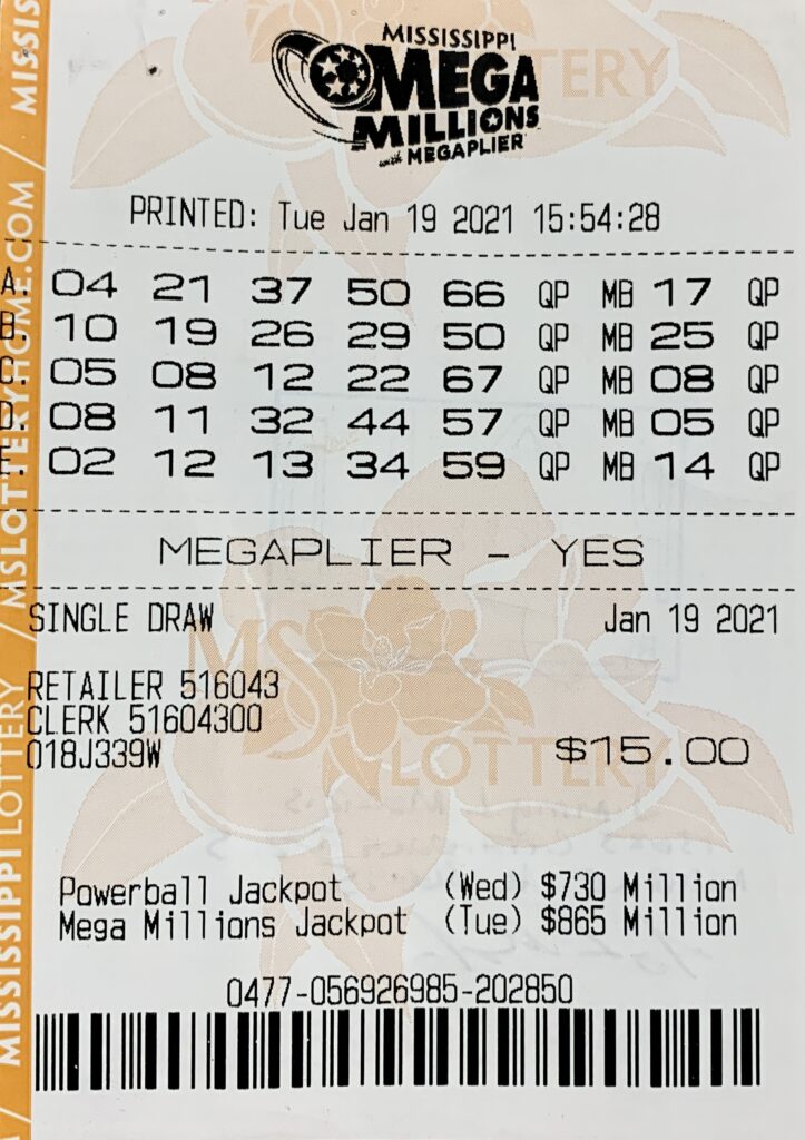 A Mobile, Ala., man won $1,000 on a Mega Millions ticket purchased from Murphy Oil on Denny Ave., Pascagoula.