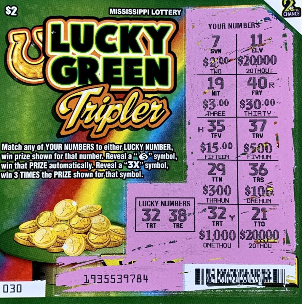 A Mobile, Ala., woman won $1,000 on a Lucky Green Tripler scratch-off game purchased from Scarlet Pearl Casino Resort on Central Ave., D’Iberville.