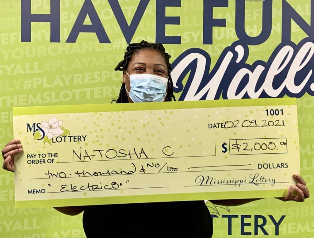 Natosha C. of Moss Point won $2,000 on an Electric 8s scratch-off game purchased from Martin Bluff Grocery on Martin Bluff Rd., Gautier.