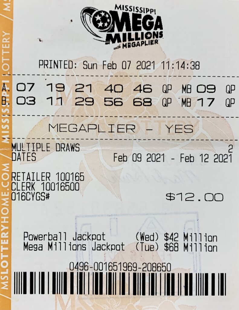 A Satsuma, Ala., man won $800 on a Mega Millions ticket purchased from Scarlet Pearl Casino Resort on Central Ave., D'Iberville.