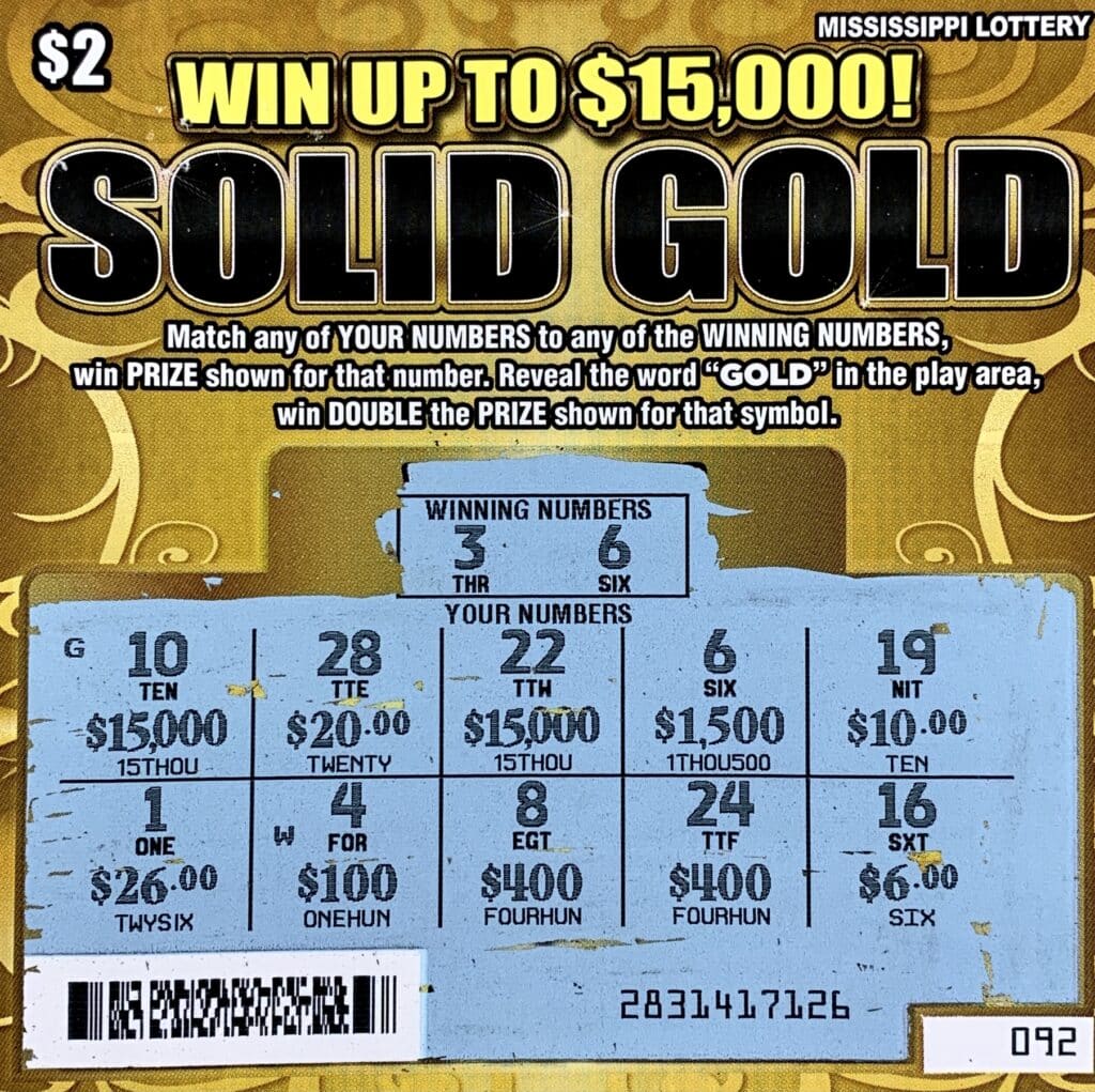 A Cleveland player won $1,500 on a Solid Gold scratch-off game purchased from Parker’s Filling Station #25 on N. Davis Ave., Cleveland.