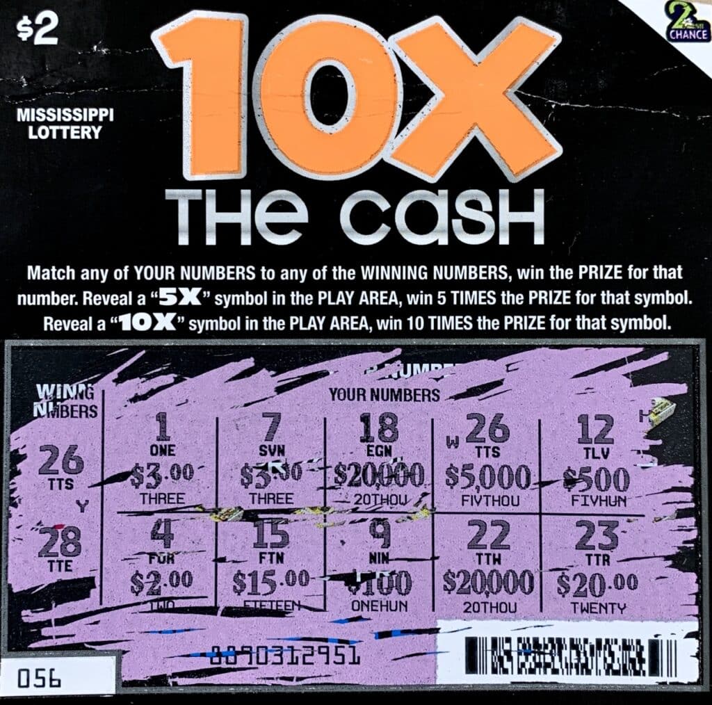 A Holly Springs man won $5,000 on a 10x the Cash scratch-off game purchased from Byhalia Food Mart 2 on Hwy. 309 S., Byhalia.
