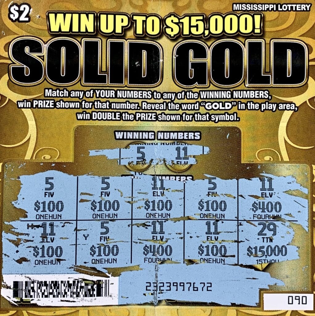 A Jackson player won $1,500 on a Solid Gold scratch-off game purchased from DS Pit Stop on E. Main St., Utica.
