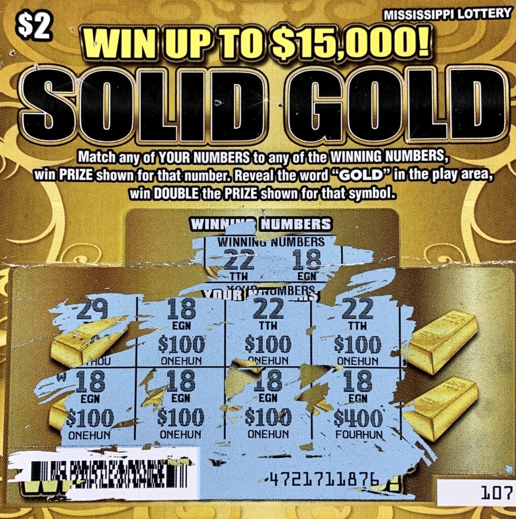A Memphis, Tenn., woman won $1,500 on a Solid Gold scratch-off game purchased at Mikes Food and Gas 1 on Goodman Road West, Walls.