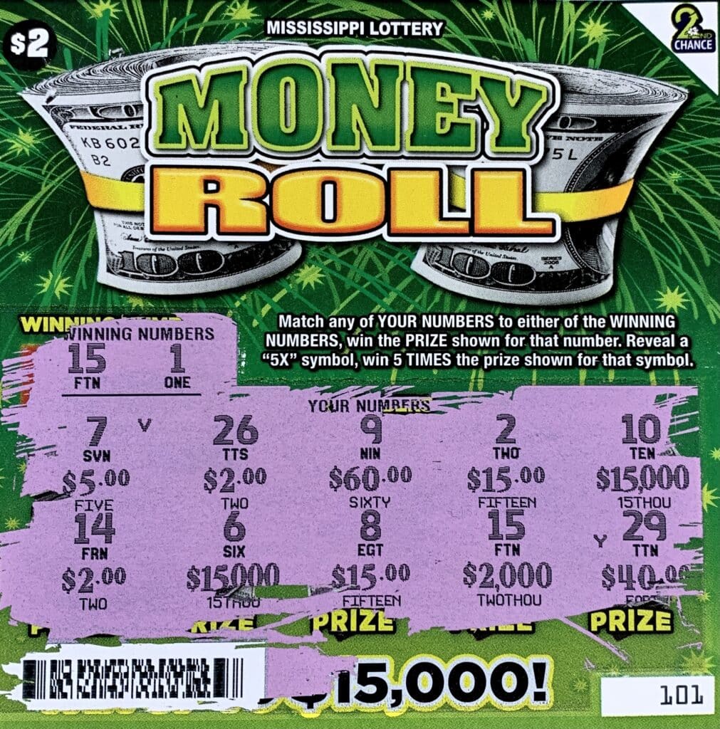 A Neshoba County man won $2,000 on a Money Roll scratch-off game purchased from Bogue Chitto Truck Stop Inc. on Bogue Chitto Rd., Bogue Chitto.
