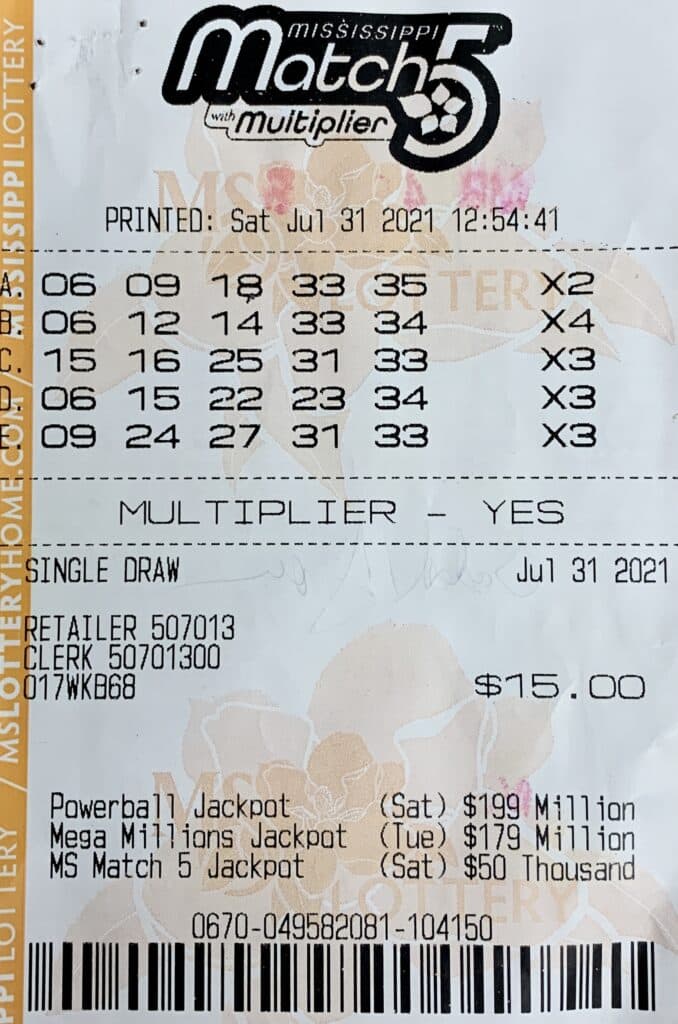 A Brandon man won $800 on a Mississippi Match 5 ticket purchased from Cefco Convenience Store #535 on Government St., Brandon.