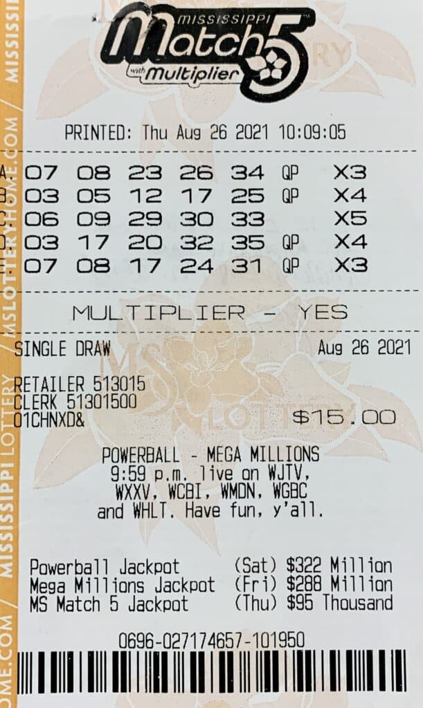 A Diamondhead man won $1,000 on a Mississippi Match 5 ticket purchased from Dandy Dan’s #526 on Lincoln Rd., Hattiesburg.