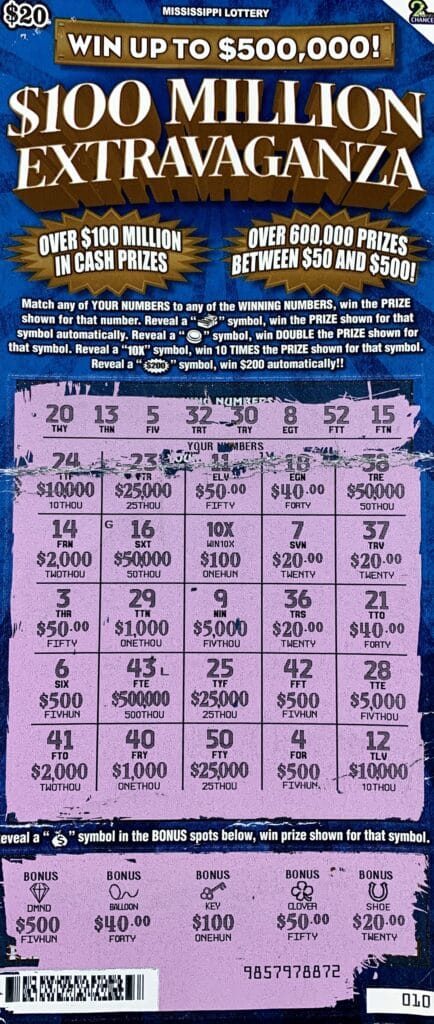 A Kemper County woman won $1,000 on a $100 Million Extravaganza scratch-off game purchased from B-Kwik #14 on E. Main St., Liberty.