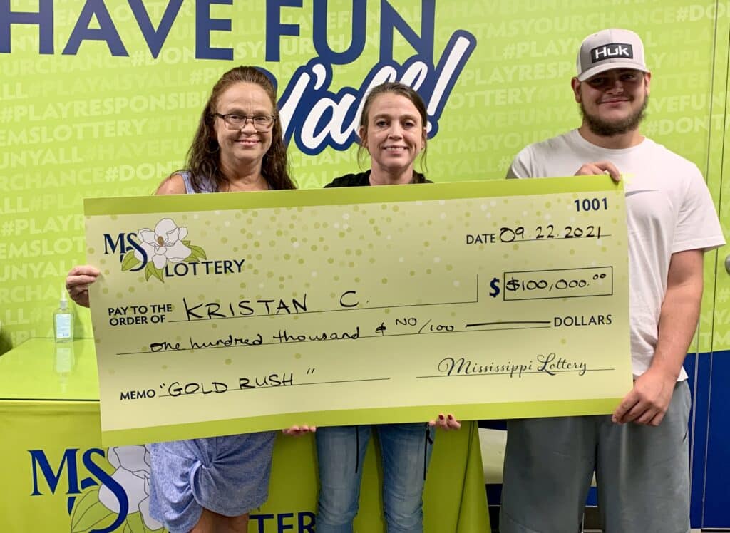 1. Kristan C. of Mooreville won $100,000 on a Gold Rush scratch-off game purchased from Mooreville One Stop on Hwy. 178, Mooreville.