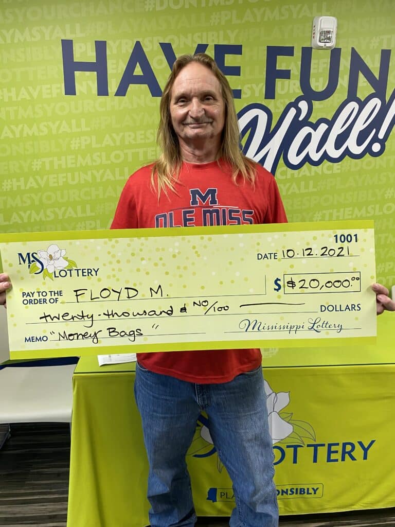 Floyd M. of Charleston won $20,000 on a Money Bags Doubler scratch-off game purchased from Triple Stop Inc. #6 on Scenic Loop #333, Grenada.