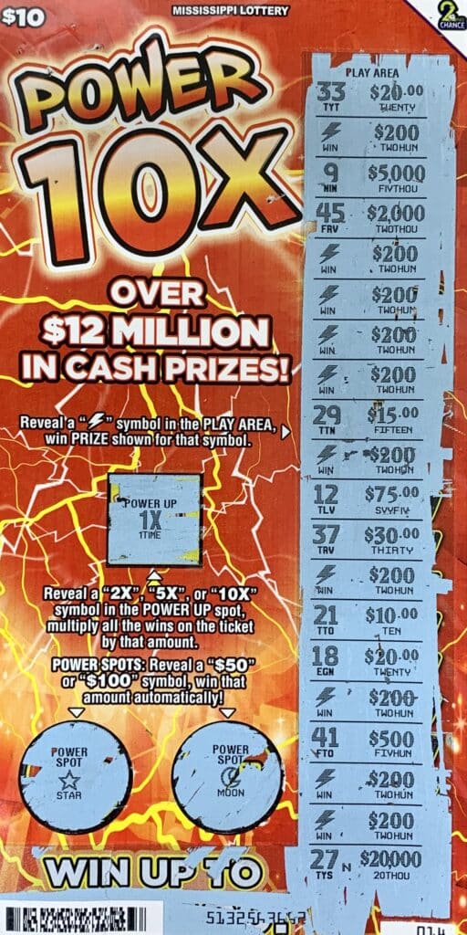 An Okolona woman won $2,000 on a Power 10x scratch-off game purchased from Tobacco Superstore #43 on Hwy. 278, Amory.