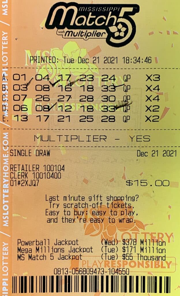 A Byram woman won $800 on a Mississippi Match 5 ticket purchased from Brando’s Tobacco & Beverage of Byram LLC on Siwell Rd., Byram.