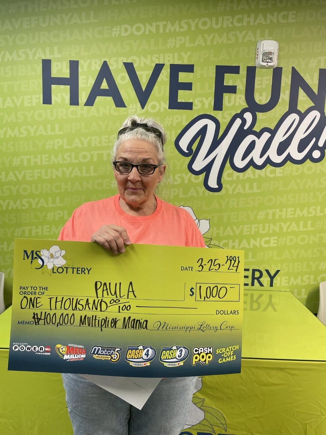 Paula Ripley Ripley Woman Won $1,000 - Mississippi Lottery