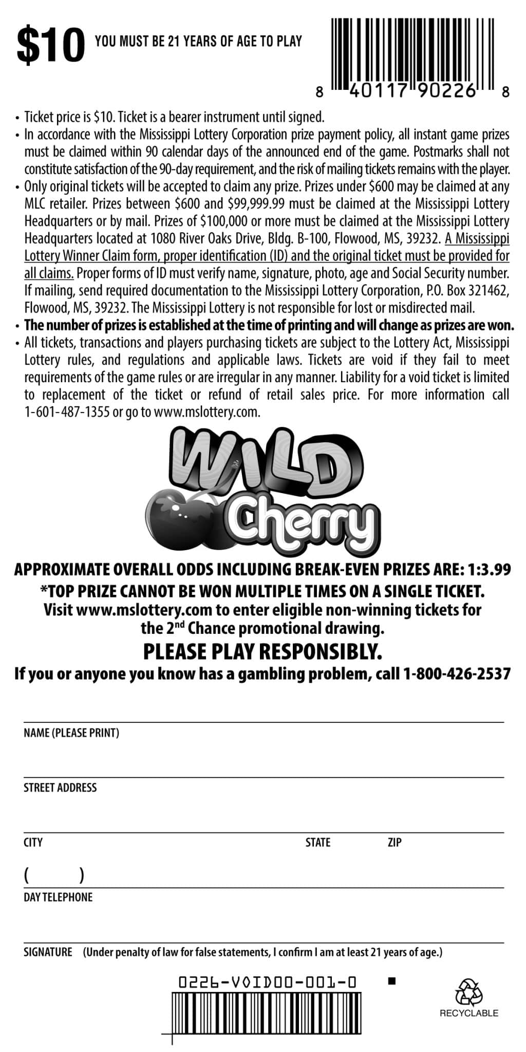 Wild Cherry - Mississippi Lottery