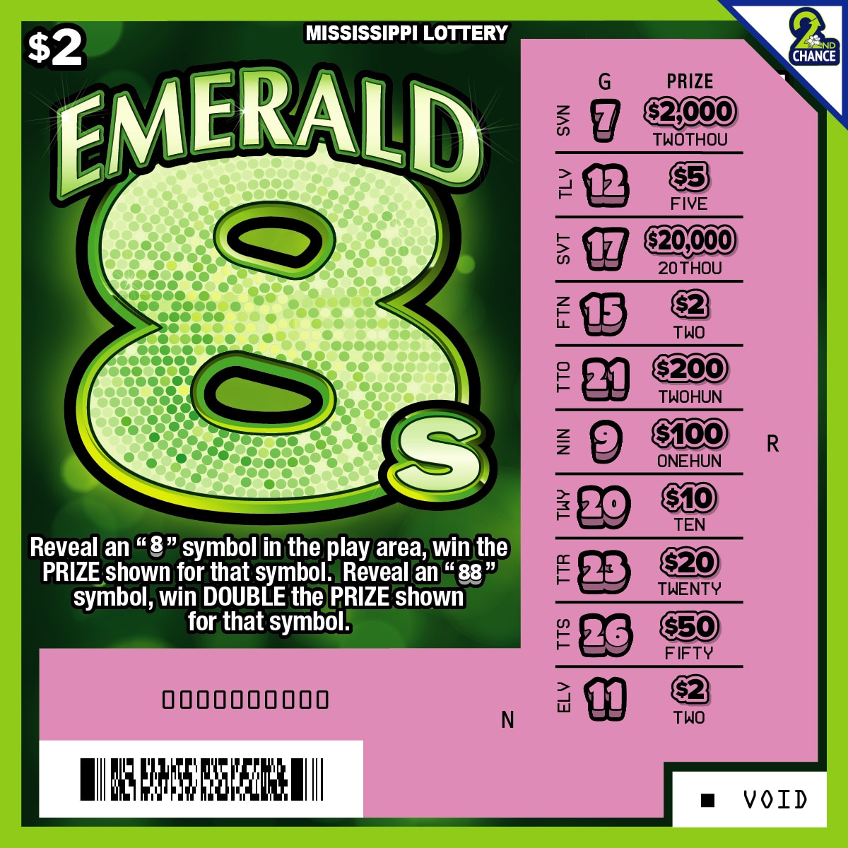 Emerald 8s - Mississippi Lottery