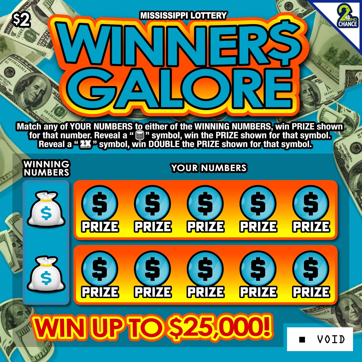 WINNER$ GALORE scratch-off from Mississippi Lottery