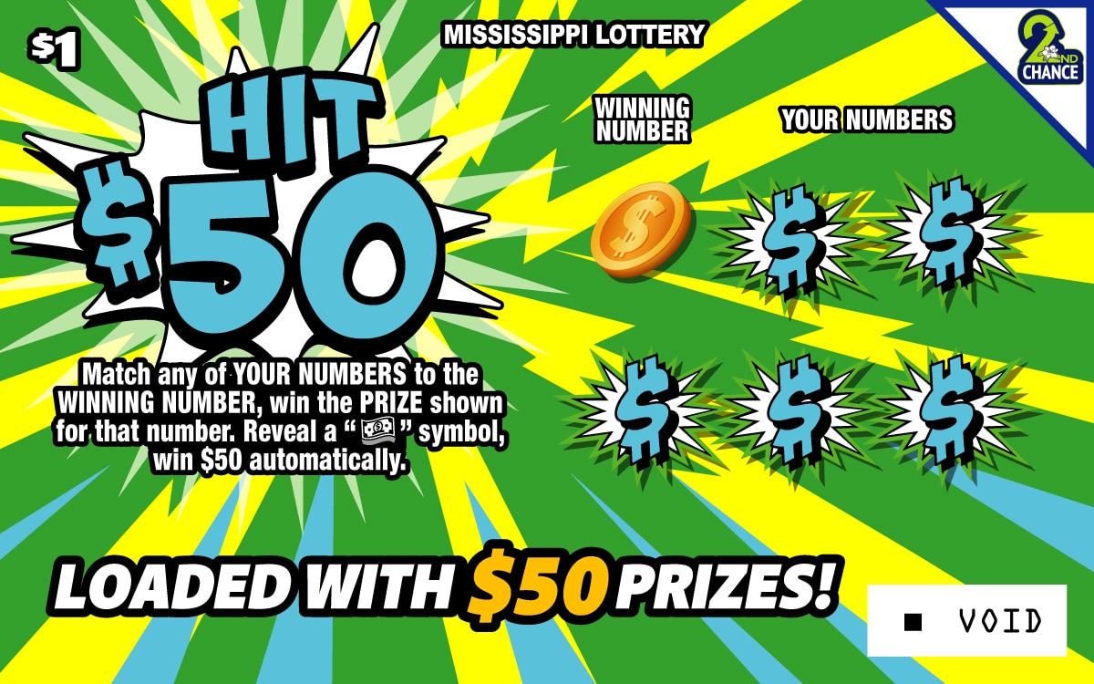 HIT $50 scratch-off from Mississippi Lottery