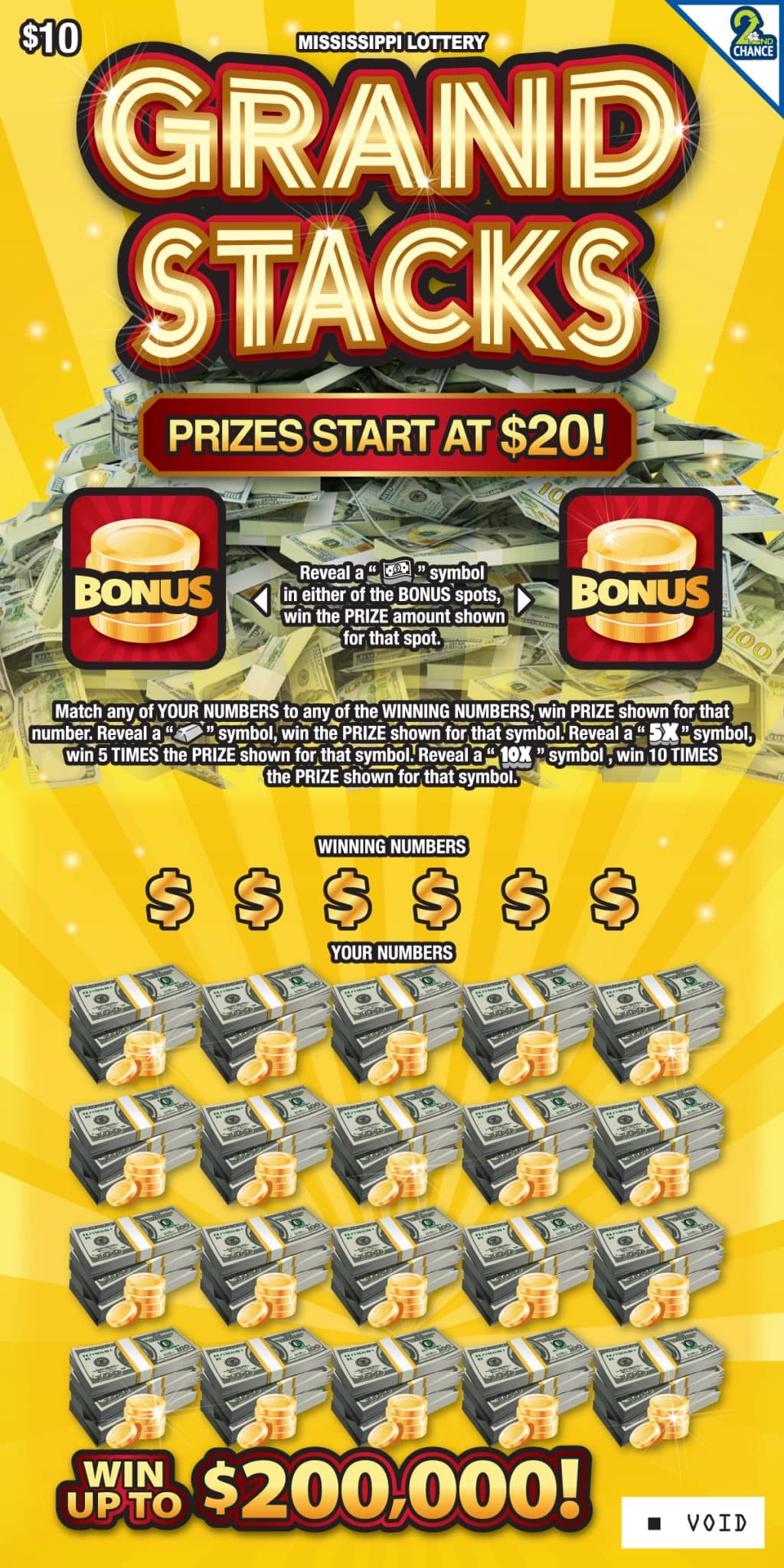 GRAND STACKS scratch-off from Mississippi Lottery
