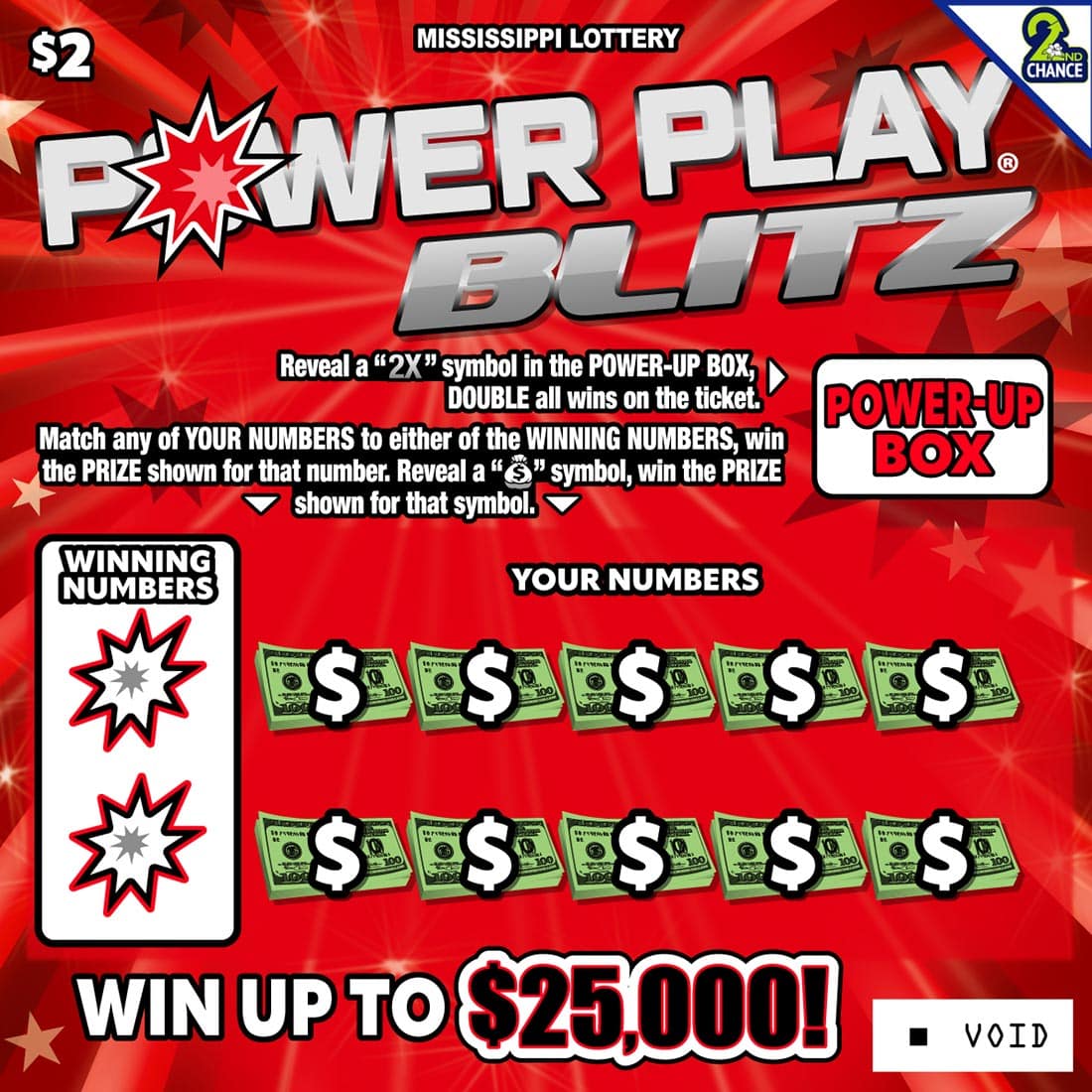 POWER PLAY BLITZ scratch-off ticket