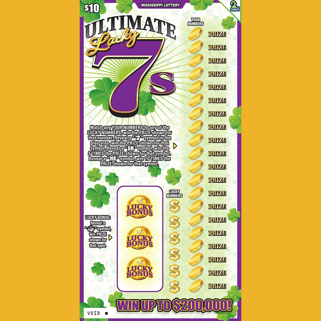 ULTIMATE LUCKY 7S scratch-off ticket