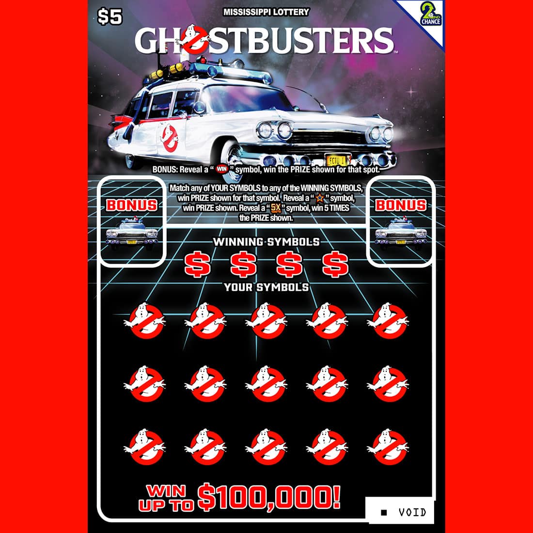 GHOSTBUSTERS scratch-off ticket